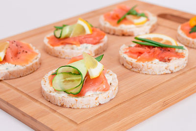 Close-up of food on cutting board