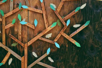 Decoration on wooden wall