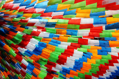 Full frame shot of multi colored praying flags