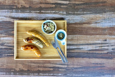 Directly above shot of food on table