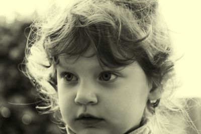 Close-up portrait of cute girl