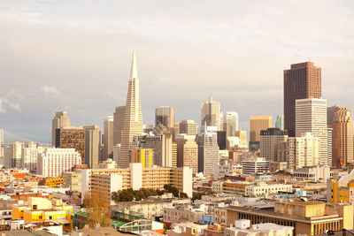 Cityscape north beach neighborhood in san francisco, california, united states