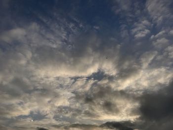 Low angle view of cloudy sky