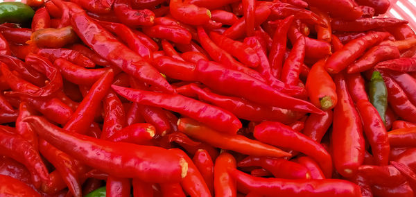 Full frame shot of red chili peppers