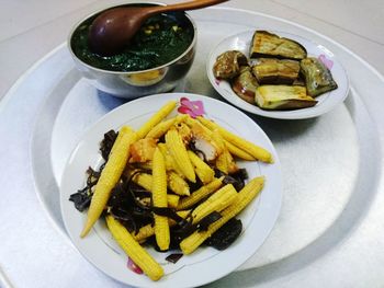 Close-up of food served in plate