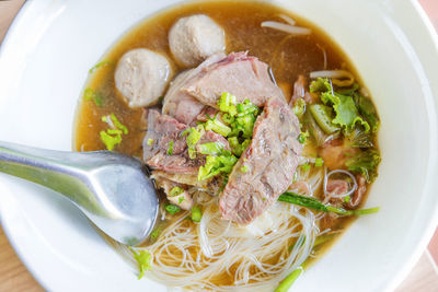 Close-up of soup in bowl