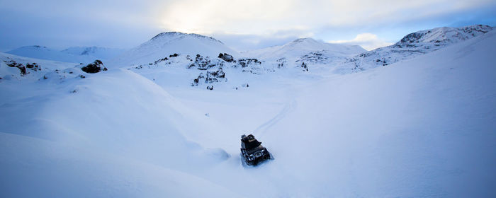 Scenic view of snowcapped mountains