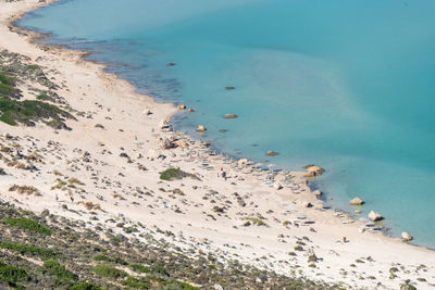 High angle view of beach