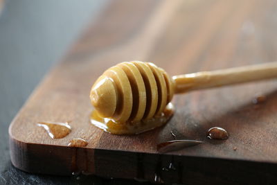 Close-up of honey dipper