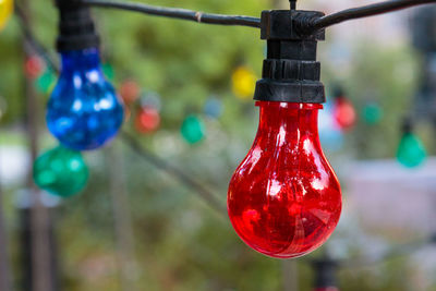 Close-up of illuminated light bulb