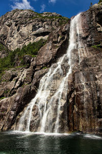 Scenic view of waterfall