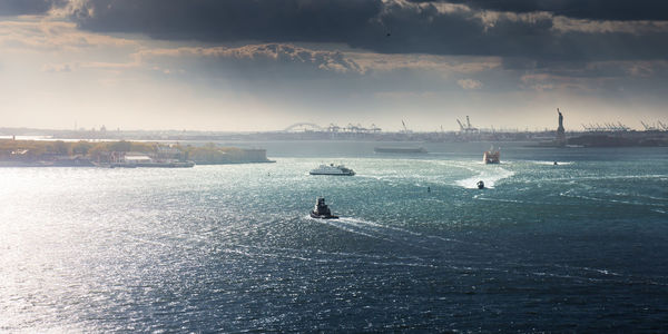 View of boats in sea