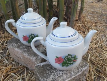 Close-up of tea cup on table