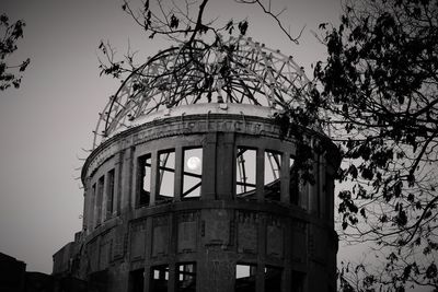 Low angle view of old building against sky