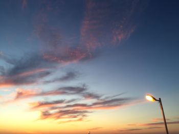 Low angle view of sky at sunset