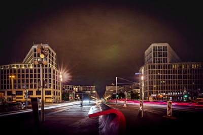 Illuminated city at night