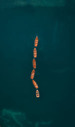 Aerial view of boats in sea