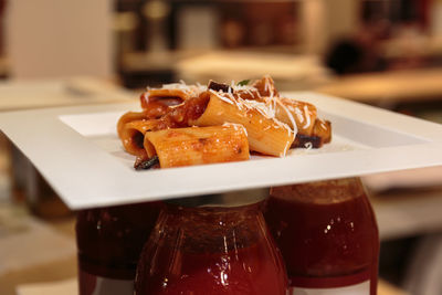 Close-up of food on table