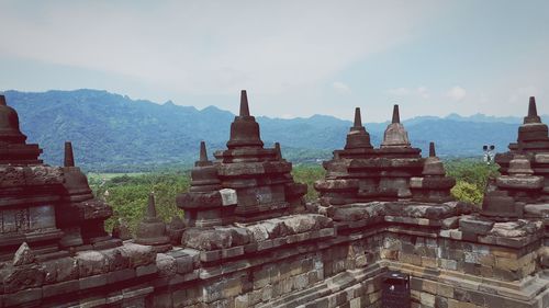 Panoramic view of temple against sky