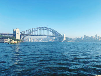 View of bridge over city