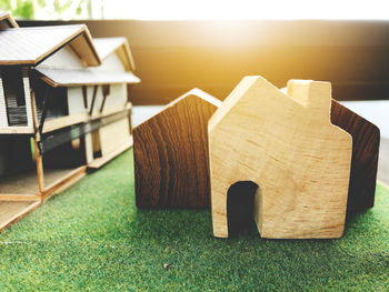 Close-up of wooden house