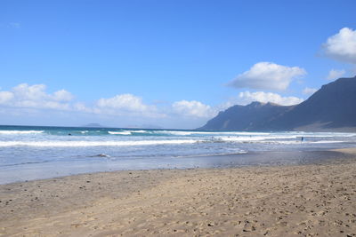 Scenic view of beach against sky