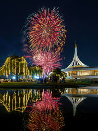 Illuminated city at night