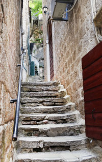 View of stairs along built structures