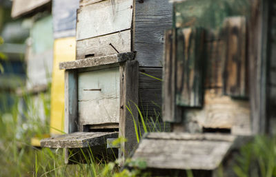 Close-up of old abandoned building