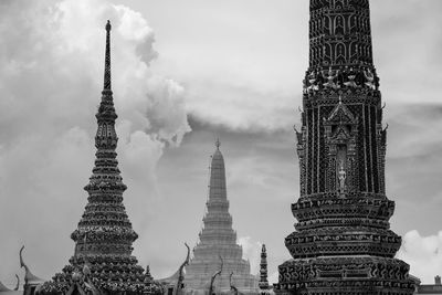 Low angle view of temple building against sky