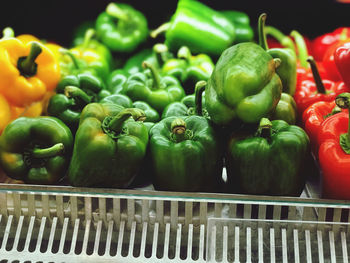 Close-up of bell peppers for sale in market