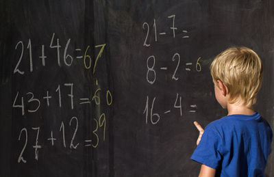 Rear view portrait of a boy