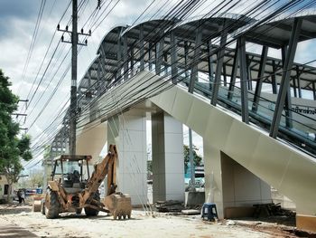 Construction equipment by bridge