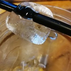 Close-up of ice cream on table