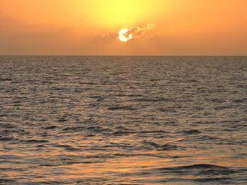 Scenic view of sea at sunset