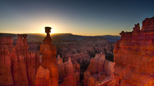 Rock formations at sunset