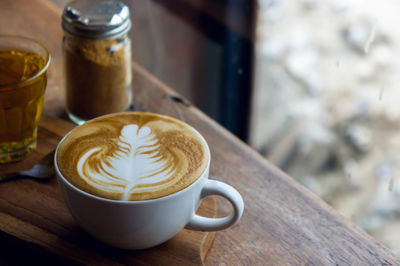 Close-up of coffee on table