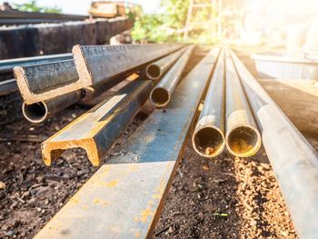 Close-up of railroad track