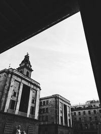 Low angle view of building against sky in city