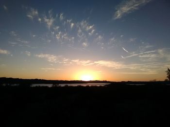 Silhouette of landscape at sunset