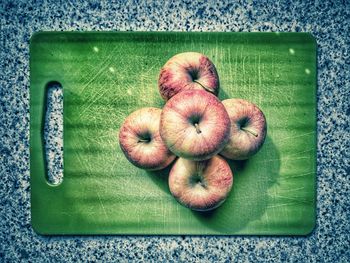 High angle view of apples