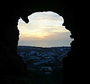 View of cityscape at sunset