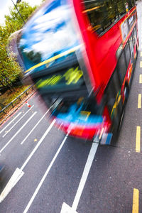 Blurred motion of road