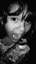 Close-up portrait of smiling girl