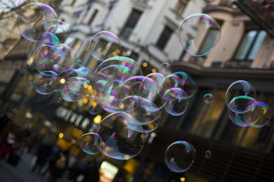 Close-up of bubbles against blurred background