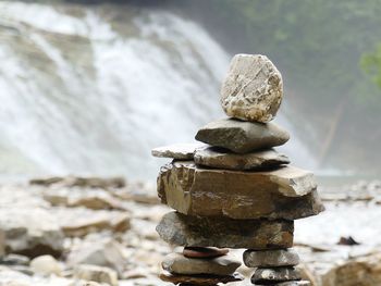 Stack of stones on rock