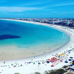 High angle view of beach against sky