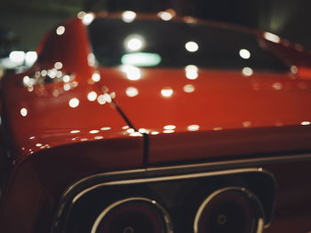 View of illuminated car at night