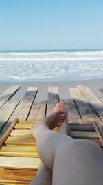 View of woman at beach