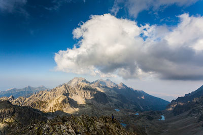 Panoramic view of mountains against sky